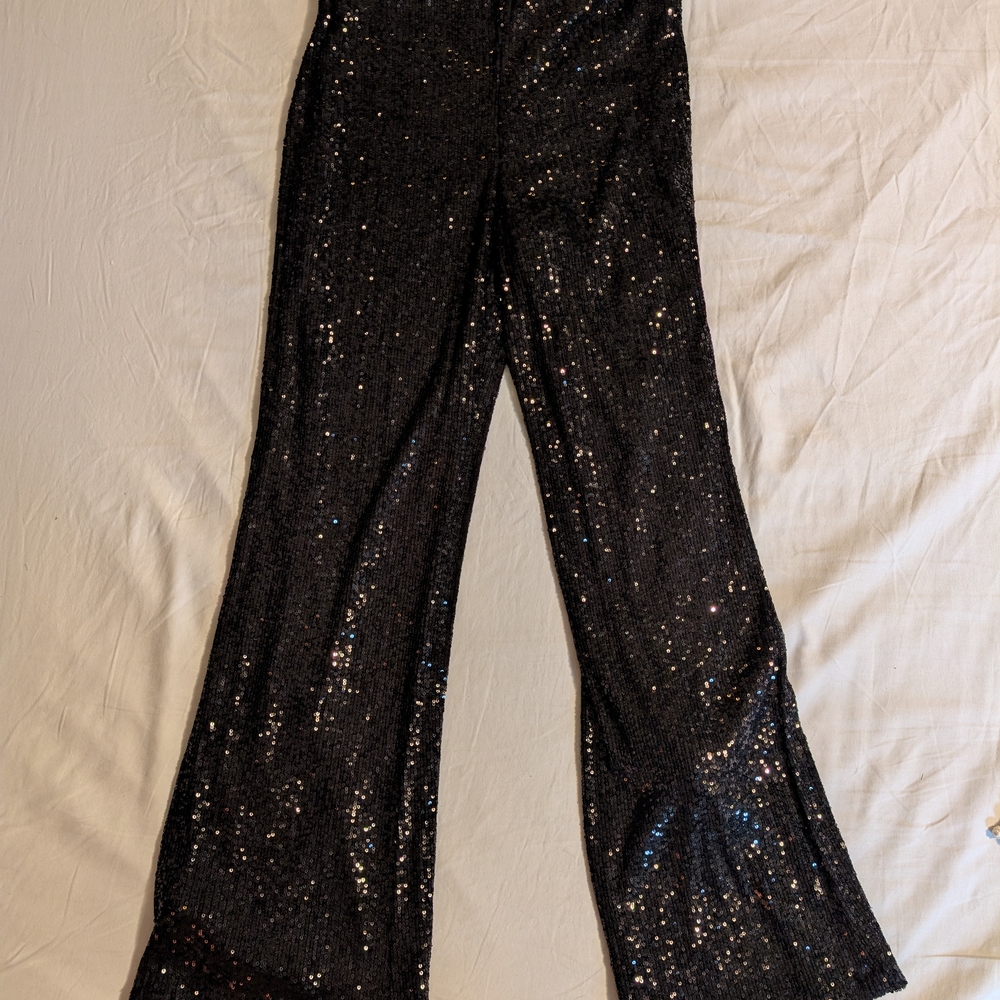 Black Sequin Women's Pants
